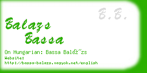 balazs bassa business card